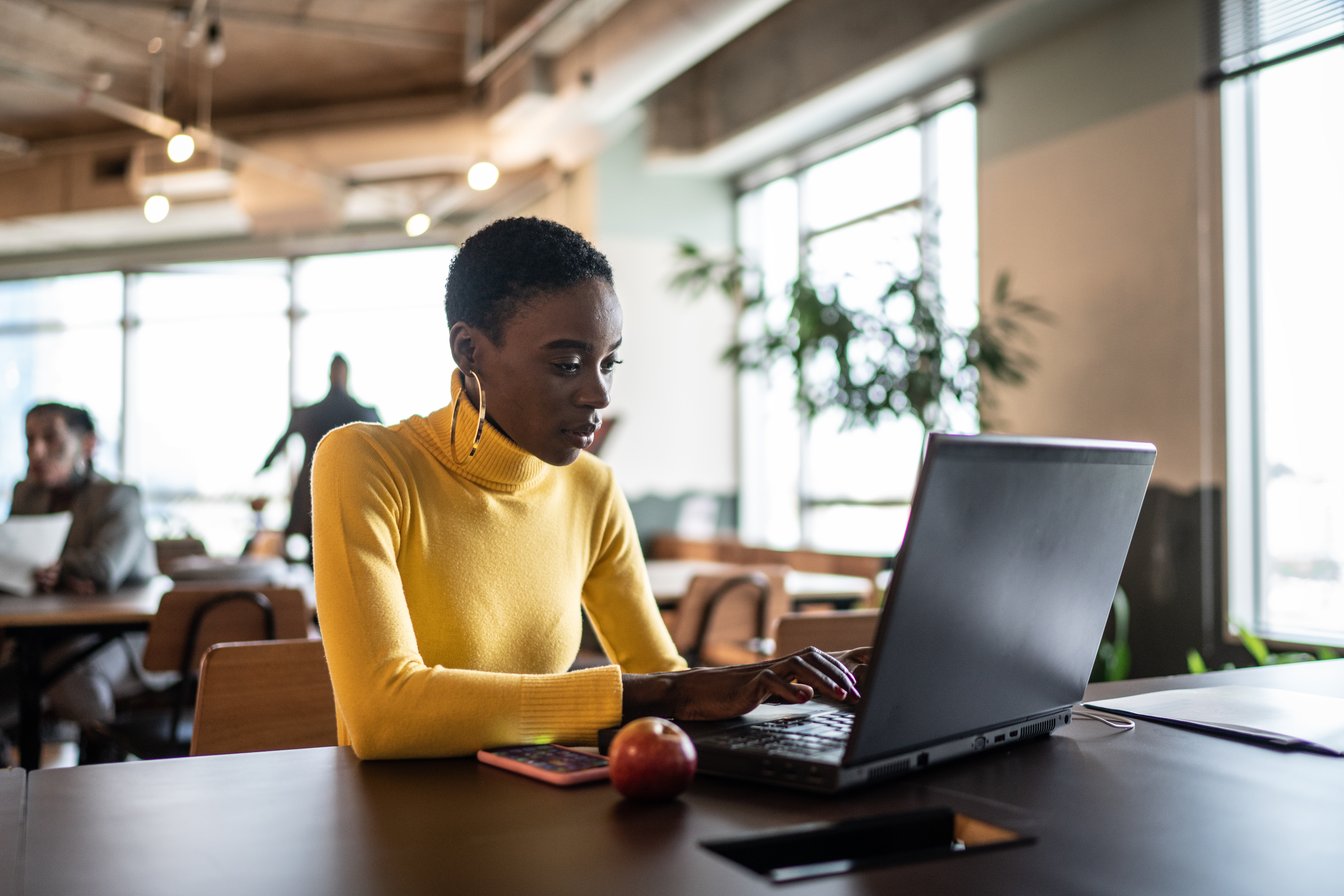 Woman working on a computer