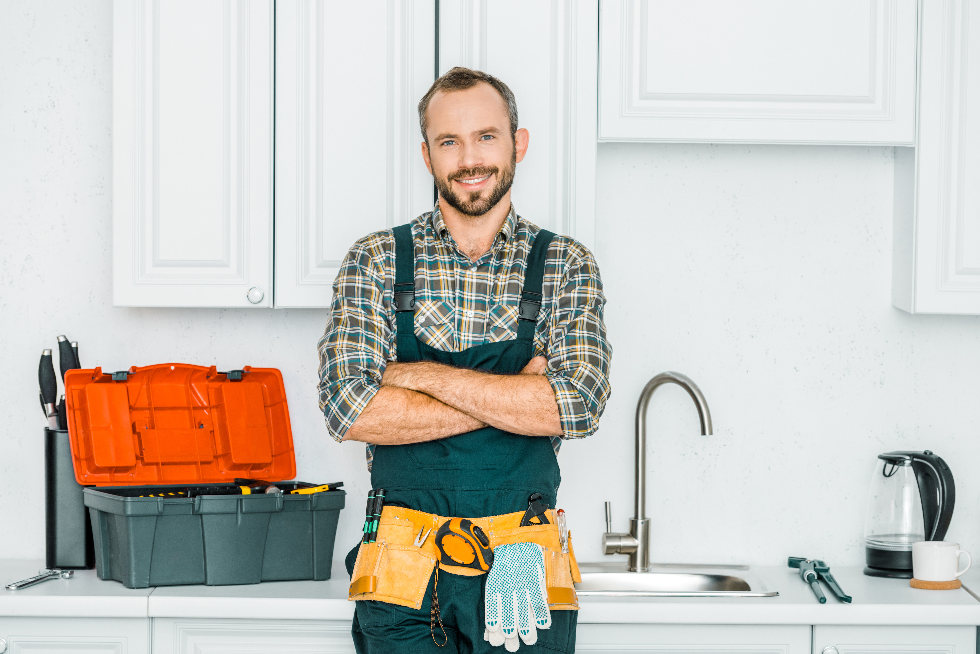 Handyman working on a sink
